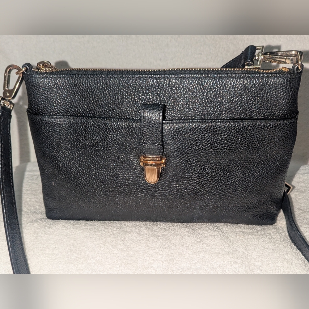 Michael Kors Black Pebbled Leather Crossbody Bag
